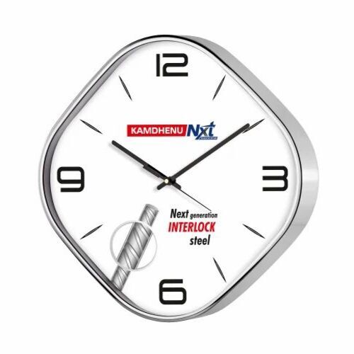 Square Plain Wall Clock - Color: White
