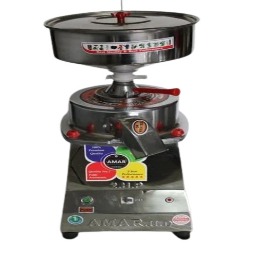 1.25 Hp Steel Type Flourmill - Stainless Steel, Silver, 1.25 Hp, Table Top | PLC Control, Lower Energy Consumption, Stone Grinding