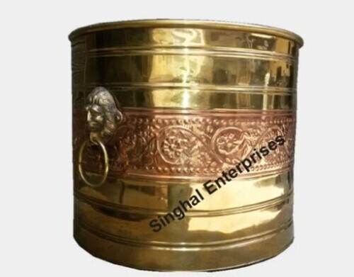 10 Inch Brass Planter - Color: Golden