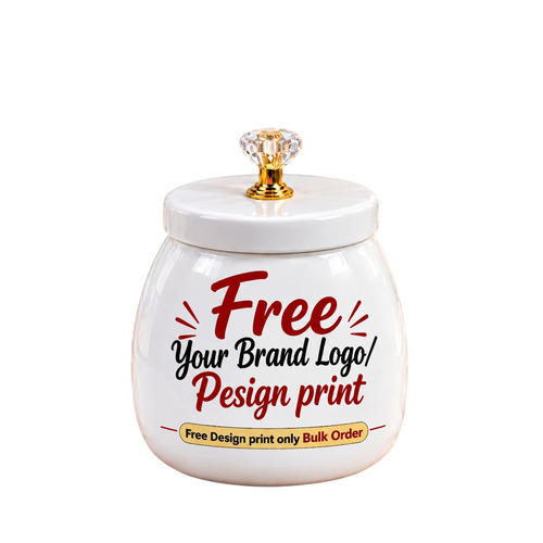 Customized Ceramic Jar With Premium Lid Logo Printing