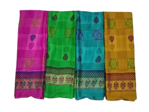 Fancy Solid Digital Printed Saree