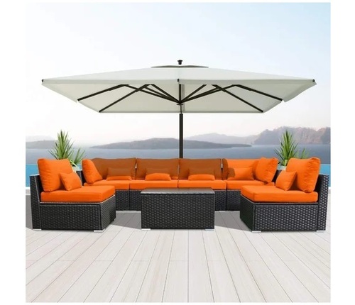 Garden Outdoor Rattan Sofa Set With Umbrella