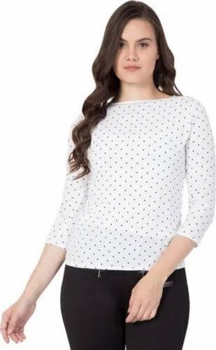 Girls White Rayon Top