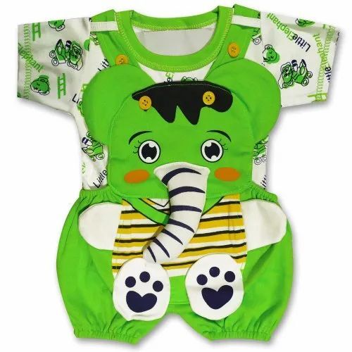 Green Cotton Kids Dungaree