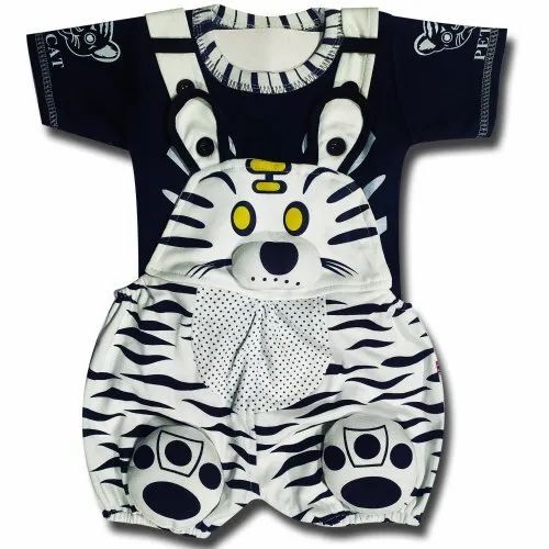 Half Sleeves Cotton Kids Dungaree