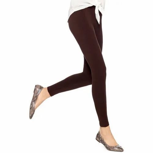 Ladies Brown Cotton Leggings