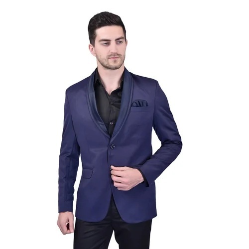 Mens Blue Cotton Blazer