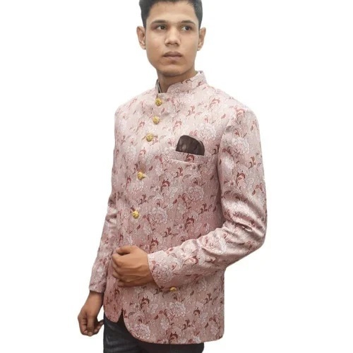 Mens Pink Polyester Blazer