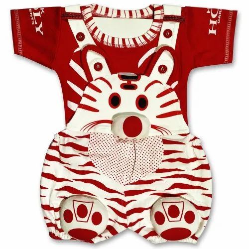 Party Wear Printed Kids Dungaree