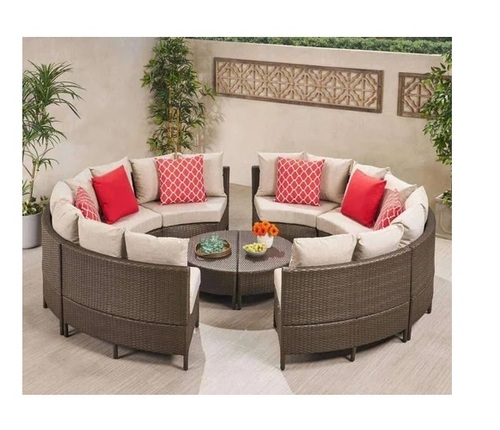 Round Wicker Outdoor Sofa Set