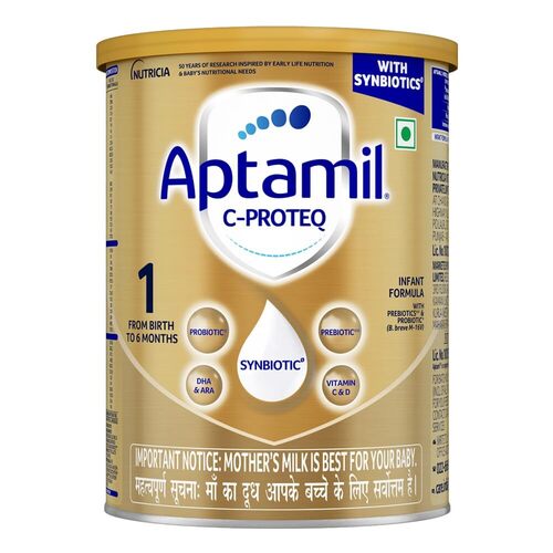 Aptamil C-Proteq Infant Formula For Babies From Birth To 6 Months With Synbiotics - Fat Content (%): 400 Grams (G)