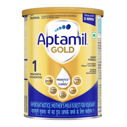 Aptamil Gold Infant Formula For Babies Stage 1 Upto 6 Months With 5Hmo And Prebiotics 400Gms Tin Pack - Milk Type: Whole Milk