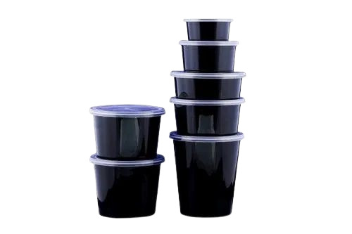 Black Color Disposable Plastic Food Container