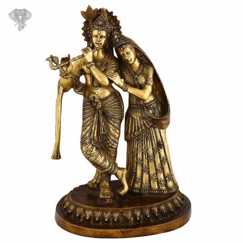 Bronze Heavy Krishna Radha Long Statue