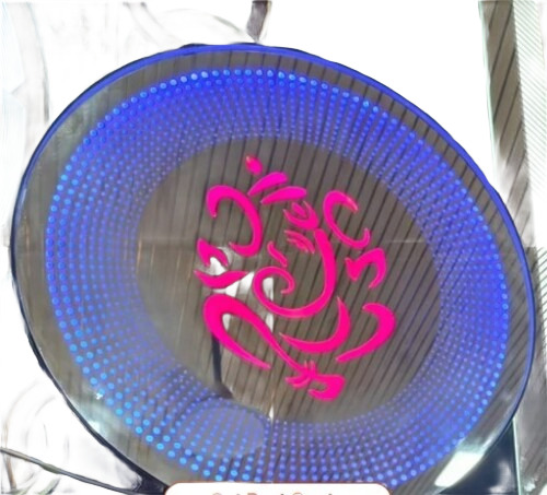 Circular Led Infinity Ganesha Wall Mirror