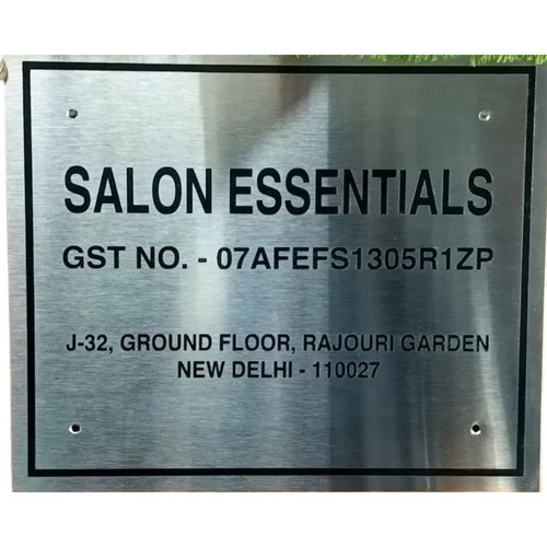 Commercial Stainless Steel Name Plate