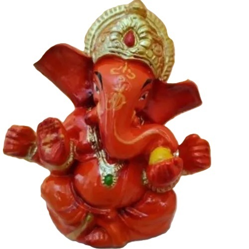 Golden Mukut Fiber Ganesh Statue