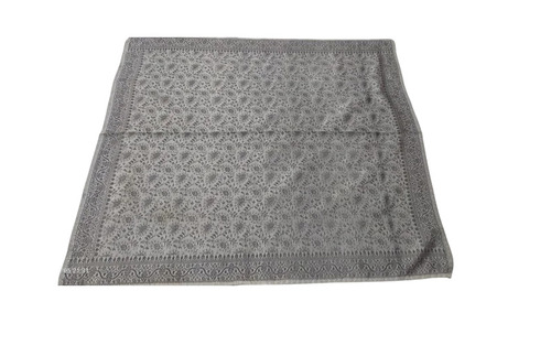 Gray Jacquard Pattern Square Silk Scarf