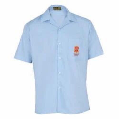 Half Sleeves School Shirt - Cotton, Large, Light Blue, V Neck | Breathable, Anti UV, Quick Dry, Comfortable Fit