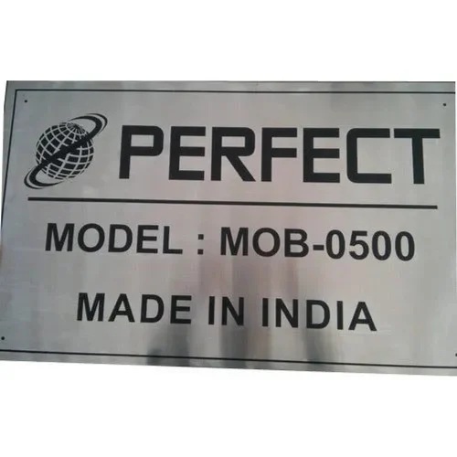 Industrial Stainless Steel Name Plate