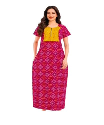 Ladies Pink Cotton Nighty