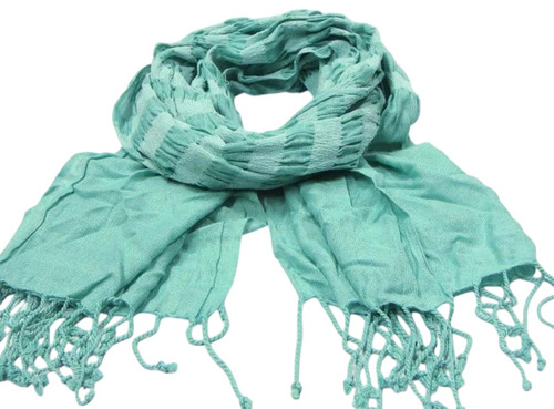 Light Green Lycra Viscose Scarves