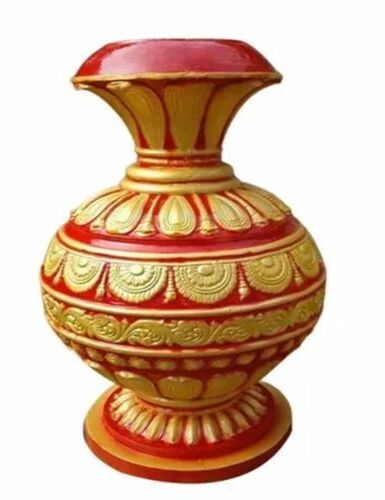 Red Golden Fiber Flowers Pot