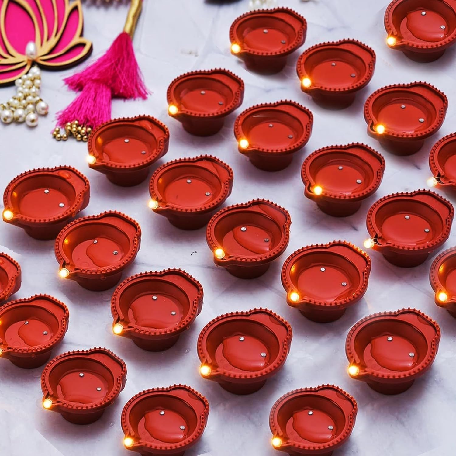 Water Activated Led Diya - Features: Water-Activated