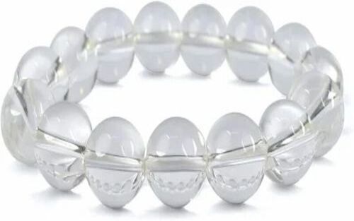 White Clear Quartz Bead Bracelet