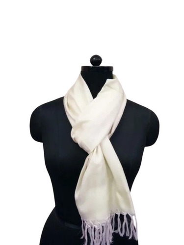 White Hand Woven Ladies Silk Scarf