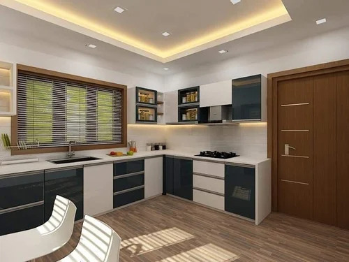 Brown G Shaped Modular Kitchen