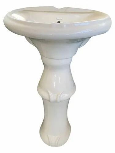 Ceramic White Pedestal Wash Basin