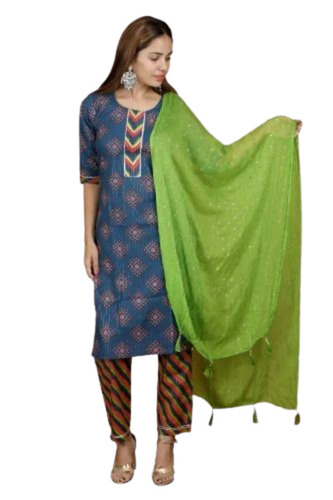 Ladies Cotton Straight Suit