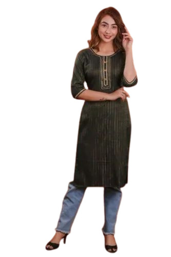 Ladies Dark Green Cotton Kurti