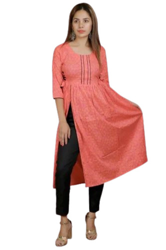 Ladies Naira Cut Cotton Kurti Pant Set
