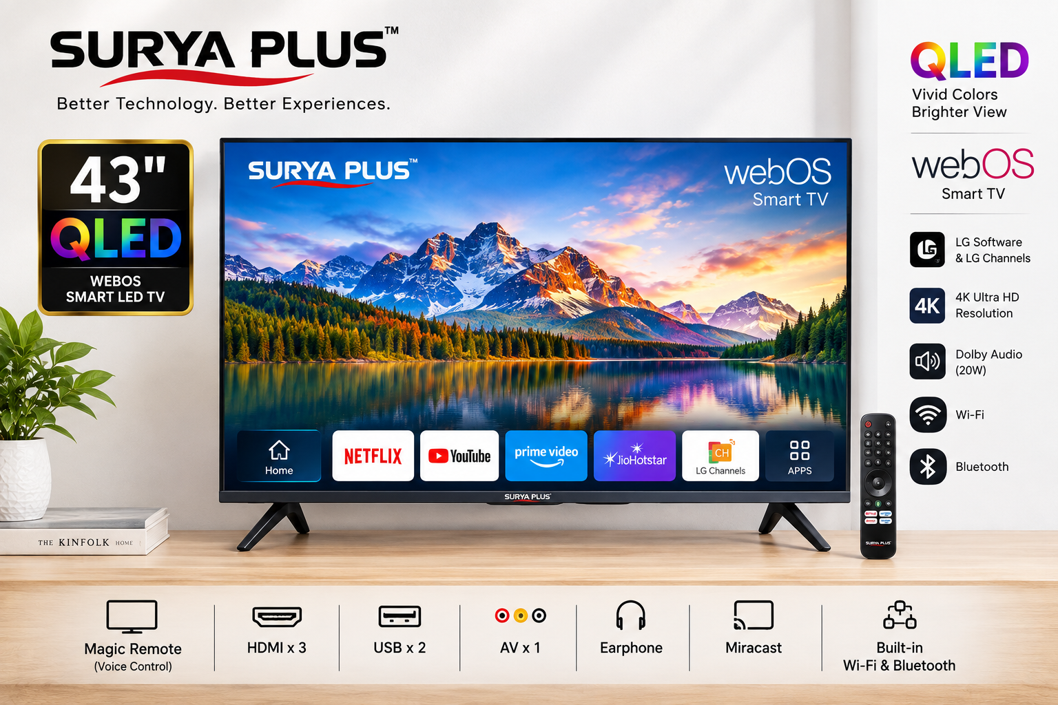 Surya Plus 43 Inch Qled Webos Smart Led Tv