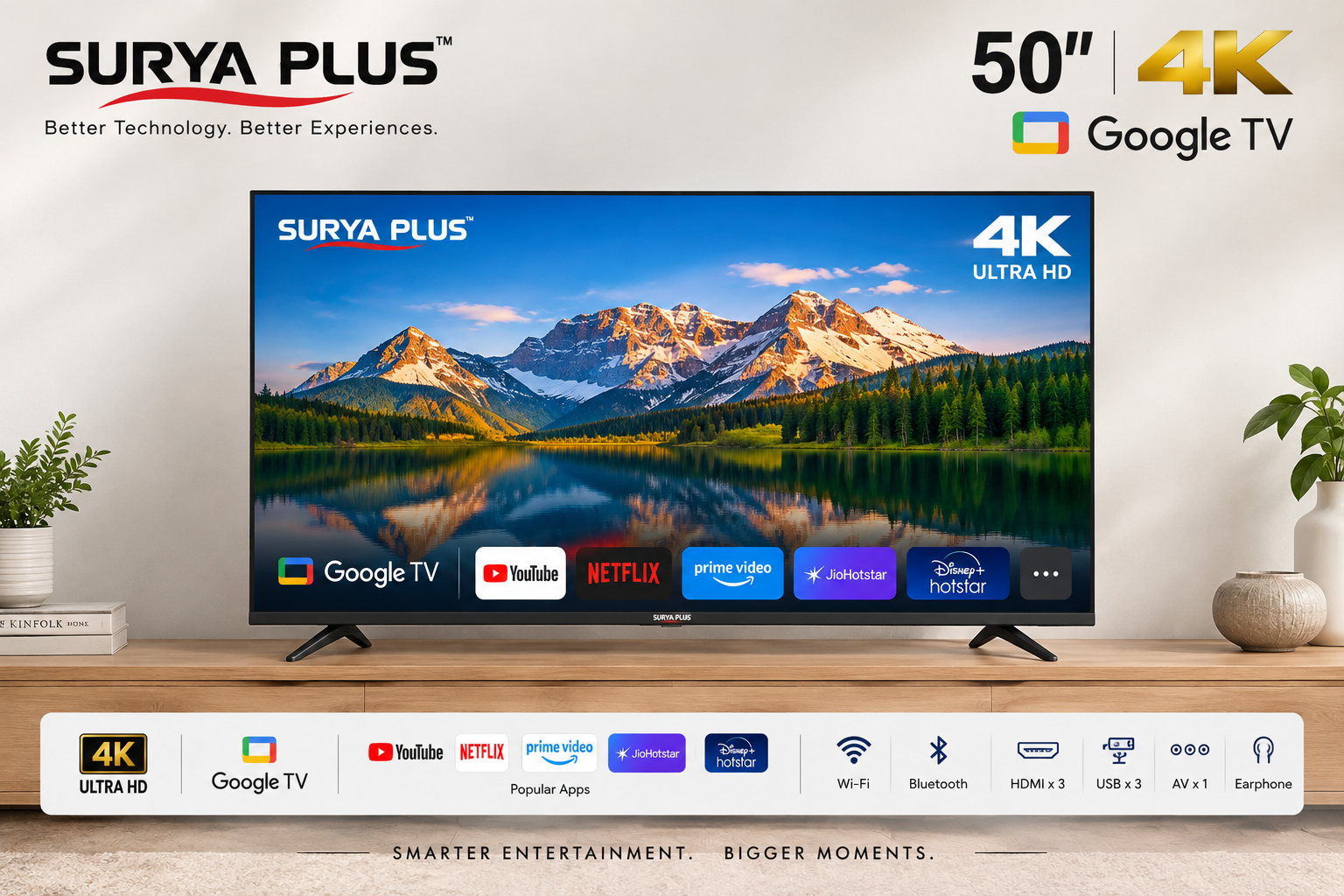 Surya Plus 50 Inch 4k Google Smart Led Tv