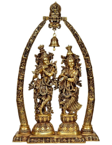 Brass Radha Krishna Statue