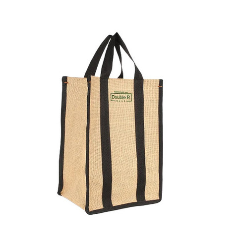 Jute Shopping Bags - Lightweight Standard Size Brown & Black