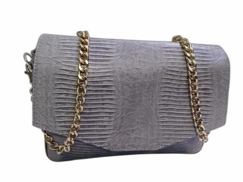 Ladies Grey Leather Cross Body Bag