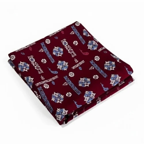 Maroon Printed Cotton Nighty Fabric