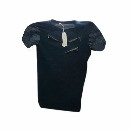 Men Designer Half Sleeves Plain Cotton T Shirt