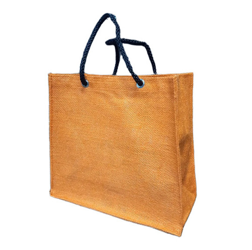 Reusable Jute Bags - Lightweight Standard Size Orange, Machine Made, Easy to Carry