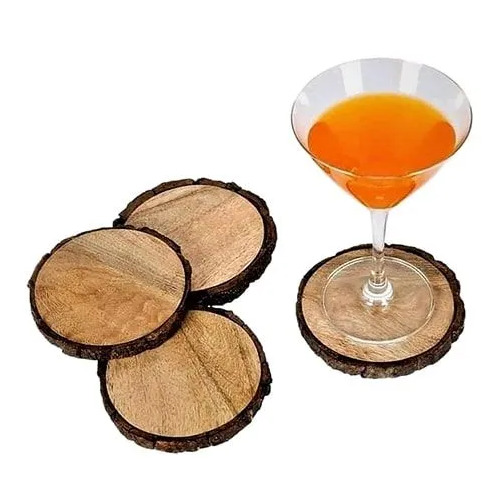 Round Polished Plain Wooden Coasters