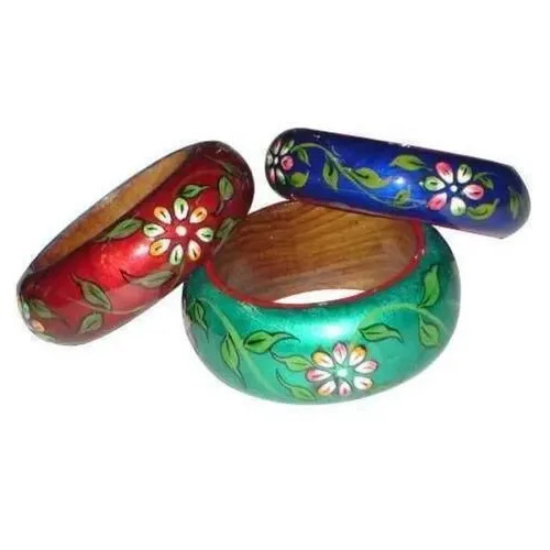 Round Wooden Printed Bangle
