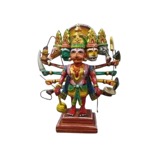 Wood Panchmukhi Hanuman Statue