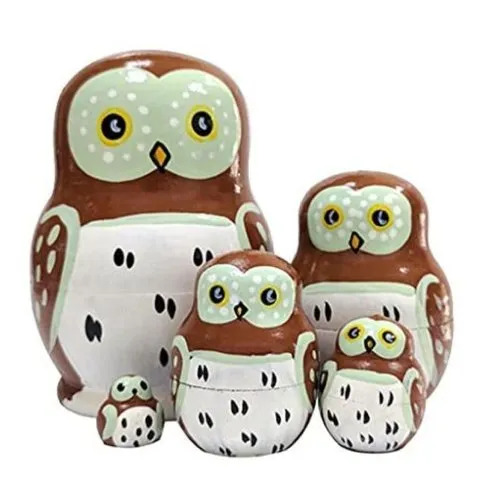 Wooden Owl Family Set
