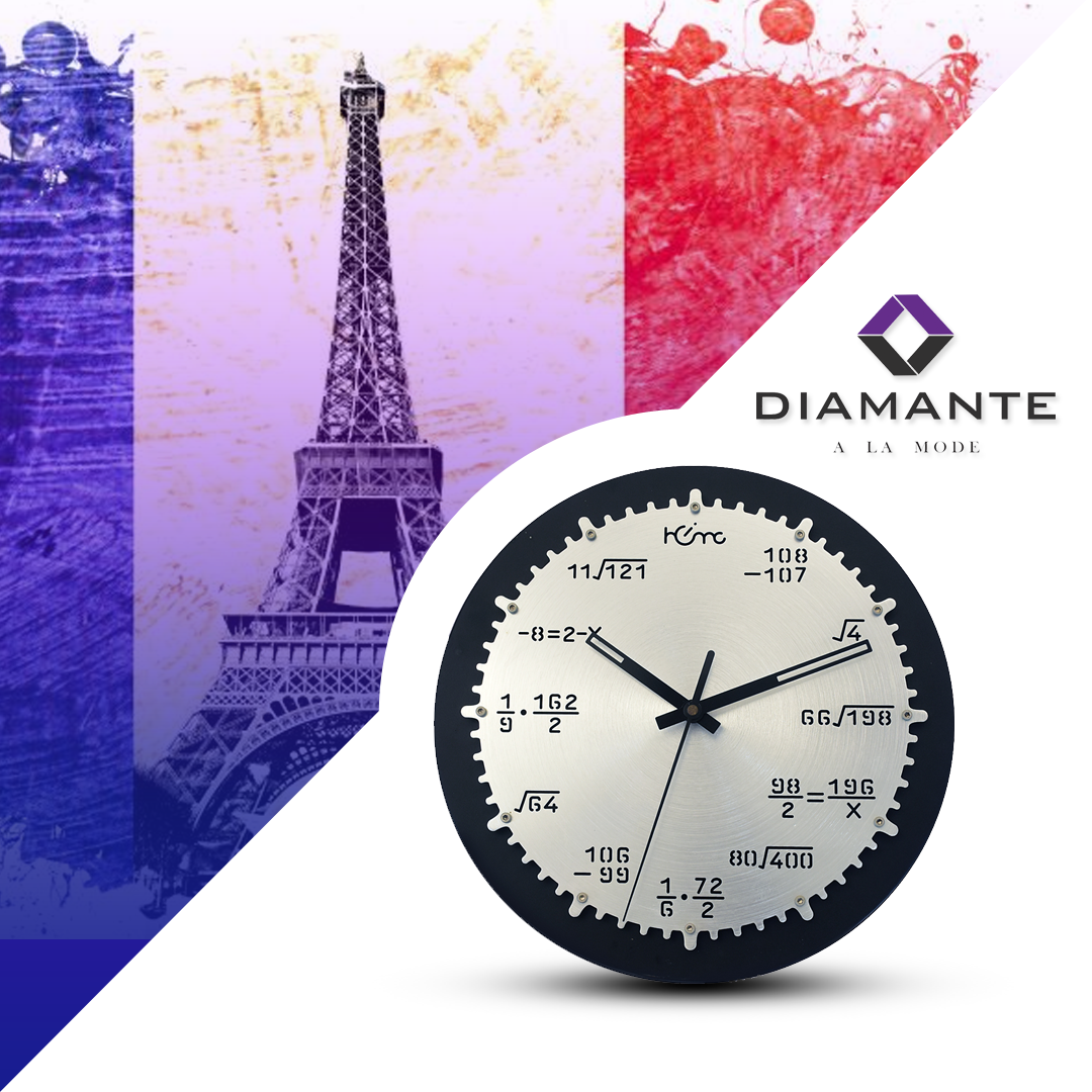 Diamante A La Mode Archimedes Designer Metal Premium Wall Clock For Home