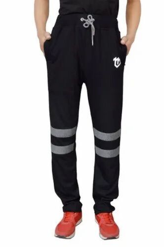 Men Black Casual Wear Cotton Lower
