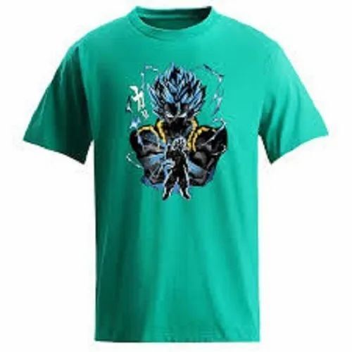 Men Green Printed Cotton T Shirt